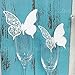 Produktbild JZK® 50 x Weiß Schmetterling ans Glas, Schimmer perle-weiss Platzkarten Tischkarten Namenskarten Glas Karte Glasanhänger Weinglas Cup Champagnerglas Deko Tischdeko Geschenk Gastgeschenk für Hochzeitsfeier Geburtstage Taufe Party Festival etc. (Schmetterling 4)
