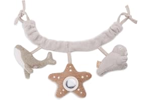 Jollein Kinderwagenkette Deepsea - Meerestiere - Kinderwagen Spielzeug - Babyschale Spielzeug - Kinderwagen Zubehör