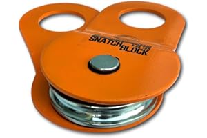 GA GEARAMERICA GearAmerica Snatch Block (9 Us Ton) Double Your Winch Capacity And Control Direction Of Pull Recover Stuck Vehicles With Ease Heavy Duty Pulley System Use With Shackles And Tree Saver Straps Orange 9T