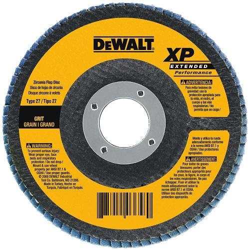 DEWALT DW8359 4-1/2-Inch by 5/8-Inch-11 120g Type 27 HP Flap Disc