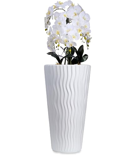 Amazon.de: B4y Orchideen kunstlich XXL 120x40cm, Hochtopf wei, 5 formbare  Bltenrispen, weie Blten wie Echt | Dekoblumen, Gesteck, Phalaenopsis -  Wohnungsdeko, Bro, Hochzeitsfeier - minimialistisch