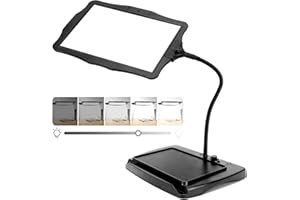 ‎HISUEKIG 10X Lupe mit Licht und Ständer, 360° Flexible Schwanenhals Leselupe, 50 LED Helligkeit Einstellbare Abnehmbare Blendfreies Design Lupenleuchte zum Lesen, Reparaturen, Nähen, Handwerk
