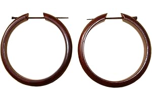 ISLAND PIERCINGS Ohrringe Kreolen 4cm im Piercing Design Holz Handarbeit ER033