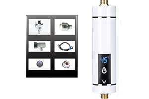 EUNEWR Elektrische Durchlauferhitzer, 3500W / 5500W Mini Warmwasserbereiter mit Bad Dusche Kit, Instant Warmwasserbereiter Durchlauferhitzer Tankless für Küche Badezimmer (3500W)