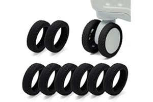 XYOFUN Luggage Wheels Covers,Silicone Protector Cover for 2.1-2.4 inchs 8 Spinner Wheel Suitcases,Wear-Resistant,Anti-Noise Wheel Covers(Black*8)