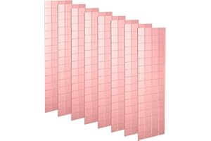sourcing map 8 Sheet 960 Pieces Self Adhesive Mirror Mosaic Tiles 10x10mm Small Square Mirror Tiles Sticker Disco Ball Stickers Mini Glass Tiles for DIY Craft Party Home Decoration, Rose Gold