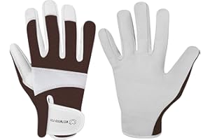 WESTWOOD FOX Gartenhandschuhe Leder Dorn Proof Sicherheit Arbeiten Arbeitshandschuhe für Damen und Herren Gartenwerkzeuge Mechaniker Handschuhe Gärtner Schutzgeschenk