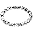 Skull Bracelet, 925 Sterling Silver Chain Bracelets Europe Style DIY Jewelry Accessories Jewerly For Men And Women (Size : 25cm)