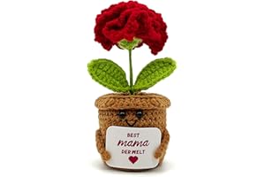 HEDAKANG Muttertagsgeschenk Geschenke für Mama Mutter - Geburtstagsgeschenk Mama Besondere Mutter Tochter Geschenk Pocket Hug Nelken Positive Potato Kartoffel Serien Gehäkelte Blumen Geschenke für Frauen Deko