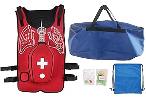 LWIFTGAL Gilet D'EntraîNement Anti-éTouffement, Gilet D'EntraîNement Professionnel Heimlich, CompéTences De Premiers Secours, EntraîNement RéEl, Durable Et RéSistant à L'Usure, RéGlable,aldult-A-Red