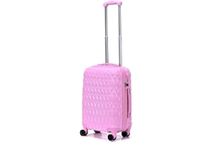 RMW Suitcase Large Hard Shell | Trolley Suitcases | 3 Digit Combination Lock| 4 Dual Spinner Wheels | Lightweight | Hold Check in Luggage | Aluminum Telescopic Handle (Pink, Cabin 20")
