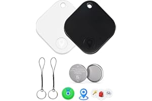 KZO Air Tags-2 Pack, Bluetooth Luggage Tracker Work with Apple Find My (iOS Only, Not for Android), Replaceable Battery, Item Finder for Keys/Backpack/Suitcase/Wallet, Black&White