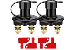 OSZNMMG Battery Isolator Switch 12V/24V Battery Cut Off Switch with 4 Keys,Disconnect Emergency Automotive Switches,Car Battery Disconnect Switch for Automotive Car RV Boat ATV Vehicle Trucks (2 pcs)