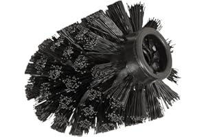 WENKO Brosse de Rechange avec Adaptateur Noir Ø 6,5 cm - Ø 6,5 cm, pour Les Ensembles WC, Plastique, 6.5 x 8.8 x 6.5 cm, Noir