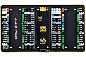 COOLWELL Dual GPIO Expander For Raspberry Pi Pico Board, Two Sets Of Male Headers For Directly Connecting Expansion Modules