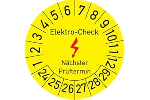 ROSENBAUM OFFSETDRUCK Elektro-Check Prüfplakette, 100 Stück, in verschiedenen Größen, Prüfetikett Prüfsiegel Plakette Elektro-Prüfung (30 mm Ø)