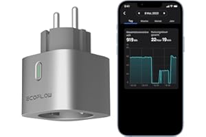 EcoFlow Smart Plug, WLAN-Steckdose, Überwachung des Stromverbrauchs & automatische Energiezuweisung, Fernsteuerung per App & Sprachsteuerung, kompatibel mit Matter-kompatiblen Smart Home Systemen