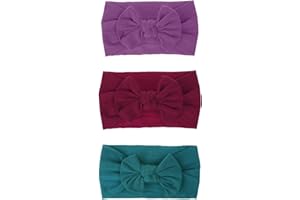 Hocaies Vendas del bebé Hairband de los bebés recién Nacidos Diademas de bebé anchas con lazo Diadema Elástica Niñas Banda Para Cabeza Bebe Accesorio Bebe Niñas Recien Nacida (3 Piezas - G)