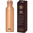 KC Pure Copper Designer Water Bottle with Leak Proof Protection, Ayurveda and Yoga Health Benefits. (1000ml, Pack of 1 Unit) With Lacqure Coating