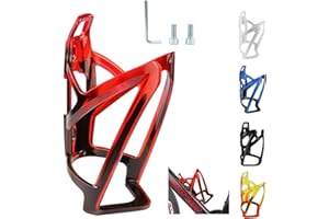 Garegce Bike Water Bottle Cage, 1PCS Mountain Bicycle Water Bottle Holder with Screws，Universal Durable Non-Slip Cycling Drink Bottles Holder for Road Bike Kids Bikes Accessories-Red Black
