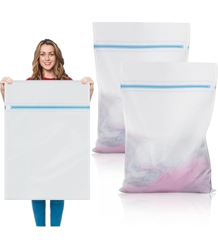 2er-Set Wäschenetze Groß 60x90 Cm - Wäschesäcke Für Waschmaschine Mit Kordelzug