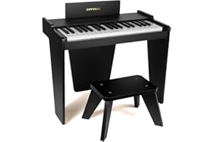 ZIPPY MAT Teclado de piano para niños, piano digital de 37 teclas, juguete de instrumentos de aprendizaje de música, piano de madera para 3 + niñas y niños (Negro Basic)