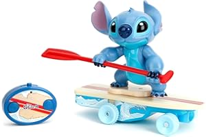 Jada - Disney Radio-Comandata Stitch Surfer - Personaggio Gira a 360° - Si Solleva da Solo - con Licenza Ufficiale - A partire da 3 anni