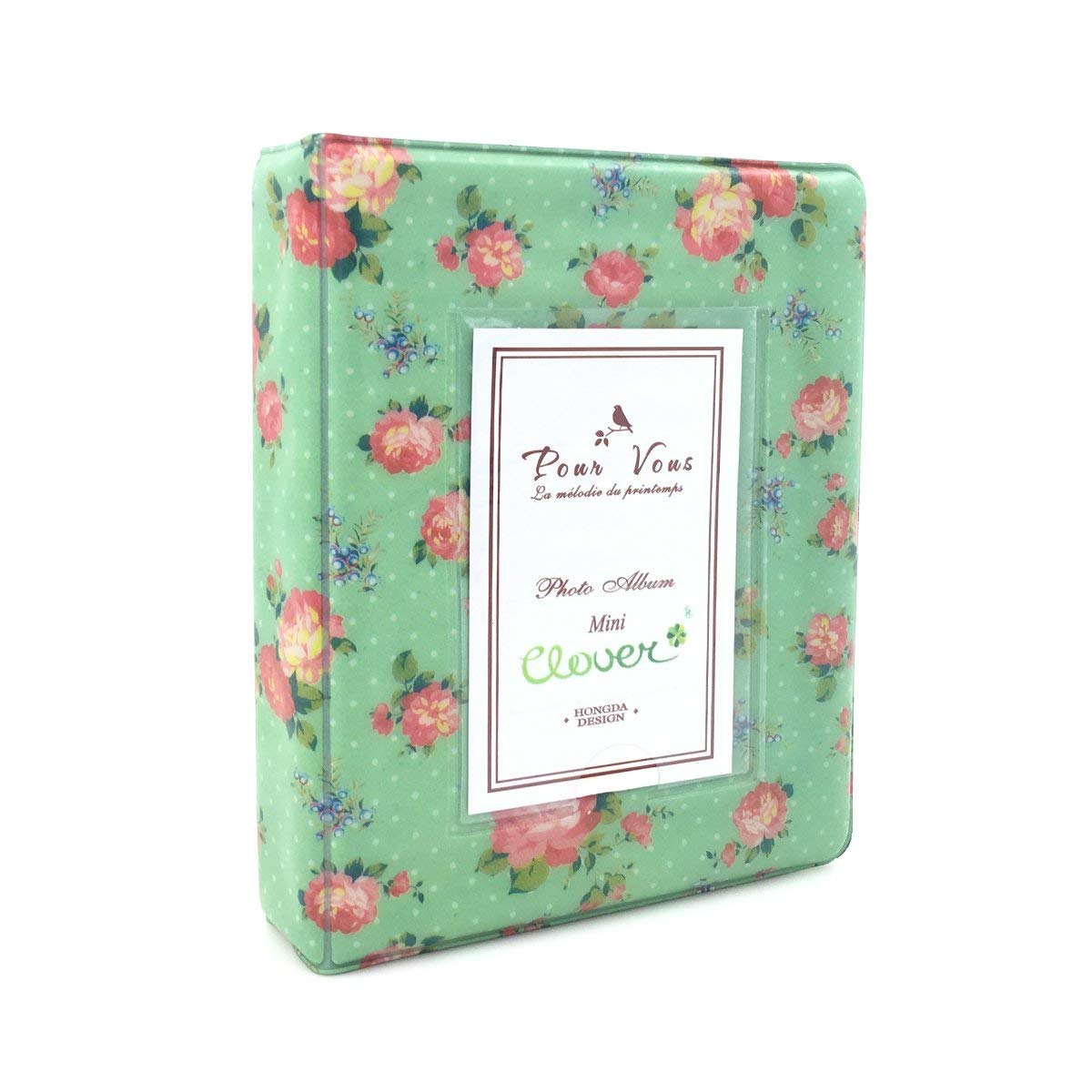 ZENKO 64 Pockets Photo Album for Fujifilm Instant Mini 12 11 9 8 40 Evo Liplay 7S Instant Camera/Mini Link Printer, Polaroid Snap Touch PIC-300 Z2300 Mint Zip Instant Camera Printer- Green flower