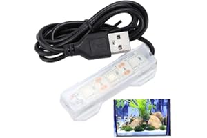 Fopytu Luce D'acquario a Led, Mini Serbatoio Di Pesce Usb a Led Impermeabile Light Underwater Per Aquarium Fish Green Green Plant Micro Paesaggio