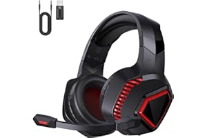 KAPEYDESI Wireless Gaming Headset for PS5/PS4/PC/Switch/Mac, Gaming Headphones with Adjustable Microphone, Noise Cancelling, Low Latency 2.4 GHz Connection, Bluetooth 5.2, Surround Sound, 40 Hours Battery Life
