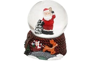 Dekohelden24 Schneekugel mit Weihnachtsmann, Maße H/B/Kugel: ca. 8,5 x 7 cm/ 6,5 cm.