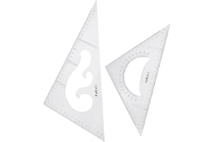 EASNEA Lot de 2 règles triangulaires 30/60 et 45/90 triangles, équerres, règle de géométrie précise, graduation, dessin, règle de mesure – 30 cm