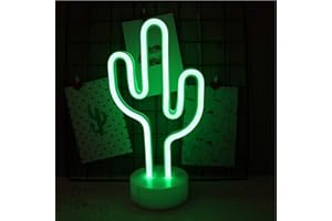 NIWWIN Enseigne lumineuse au néon LED décoration murale veilleuse USB/néon à piles pour noël anniversaire cadeau fête enfants salon décoration de mariage (Cactus)