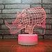 Produktbild 7 Farbwechsel 3D Visuelle Farbverlauf LED Rhino Modellierung Für Kinder Touch Button USB Lampar Schreibtischlampe Baby Schlafen Tier Nachtlicht, Fernbedienung
