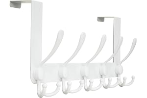 Honsky Türgarderobe -Metall, Türhakenleiste zum Einhängen,Türfalzstärken4,5/4/3,5cm,Türhaken innenseite, Kleiderhaken Tür, Solide Türhaken zum Einhängen,Weiß