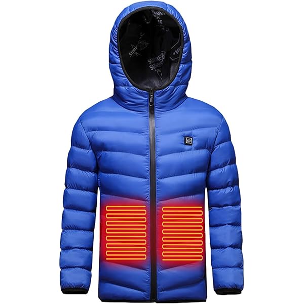 Veste Chauffante Enfant électrique - 13 Zones Chauffantes, 3 Températures - USB Rechargeable - Lavable - Pour Ski, Randonnée, Extérieur