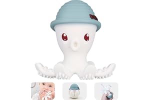 Mombella Pulpo mordedor bebe 6-18 meses, mordedores bebes 6-12 meses, juguetes bebes 9 meses, divertido juguete masticable para niños, fácil de sostener, regalo para recién nacido, verde hierro