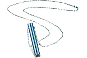 Fiada Collar de Respiración de Aliviar Ansiedad Collar de Silbato de Acero Inoxidable Portátil Collar de Ejercicio de Respiración Profunda Consciente para Hombre Mujer Meditar Antiestrés Relajar