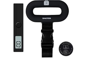 Salter 9500 BKDCTM Pèse Bagage Électronique, Balance Digitale Portatif pour Bagages de Voyage et Valises, Capacité de 40KG/88lbs, Balance Numérique, Usage Domestique/Shopping/Poste, Garantie de 5 Ans