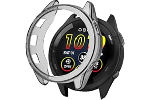 KeeFos Cover Compatibile con Garmin Forerunner 265, Morbida TPU Pellicola Protettiva Custodia, Resistente Antigraffio Case per Garmin Forerunner 265 (Nero)