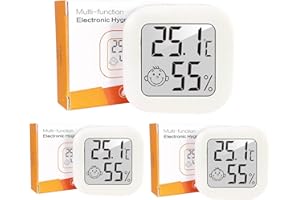 Wepai Mini Igrometro Termometro Digitale, LCD Mini Igrometro Digitale Professionale,Monitor di Temperatura e umidità, Termometro da Interno per Serra, Stanza, Casa, 3 Pezzi