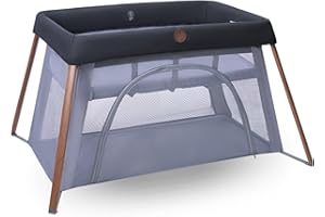 Maxi-Cosi Iris2, Lit Parapluie Bébé avec Matelas 2 en 1, 0-3 Ans, 0-15 kg, Lit de Voyage Bébé, 2 Niveaux de Couchage, Fenêtre D'accès Latérale, Pliable & Léger, Matelas Extensible, Essential Graphite