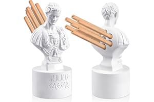 JECERY Ides of March uchwyt na ołówki Julius Cezar Ides of March uchwyt na długopis i ołówki, żywica, Juliusz Cezar, zabawny Juliusz Cezar, biust, statuetka, uchwyt na długopis na biurko, nauczyciel, organizery biurowe, prezent dekoracja