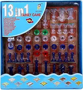 SQUICKLE 13 in 1 Magnetic Ludo Chess Snacks and Ladders Set Board Game