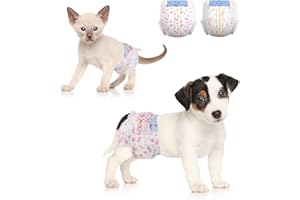 Dono pañales Desechables Perro Hembra,Super Absorbente a Prueba de Fugas,Pañales para Perros/Gatos Hembra para la Temporada,incontinencia,Calor,Período,Urinario excitable,XXS,XS,S,M,L(XXS)