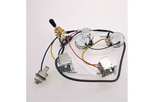 HUAZHIMEI Electric guitar pickups 1 Set Of Electric Guitar Pickup Wiring Harness Push-pull Switch Potentiometer For LP SG Epiphone Without Welding (Color : Gold Black Hat)