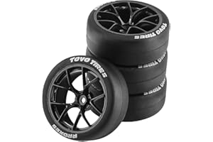 Harilla 4 Stück RC Car Rally Reifen, 12 mm Nabe, Verschleißfester， Ersatzteile, Langlebig, Gummi Driftreifen für XV01 RC Tourenwagen im Maßstab 1:10, Schwarz