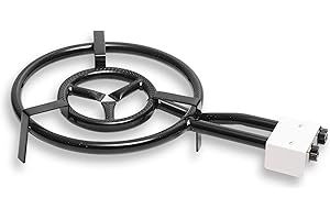 briebe Brûleur à Gaz 2 Anneau 50-30 cm, Double Brûleur à Paella, Convient pour Poêle ou Paellera 42 à 70 cm de Diamètre, Deux Régulateurs de Flamme