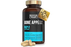 INTERNAL YOUTH Gone Appétit - GLP-1 Appetite Suppressants for Women and Men - Clinically Studied Ingredients - Weight Loss Pills That Work Fast - Natural GLP 1 Hunger Suppressant - Made in The UK - 60 Capsules