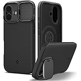 Spigen iPhone 17 ile Uyumlu MagSafe Kılıf Optik Armor Mag Fit Metal Stand &ouml;zellikli Kamera Korumalı Siyah Kapak - ACS09987 (S